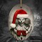 Frightening Clown with Santa Hat Ornament, Terrifying Holiday Keepsake for Spooky Tree Decor